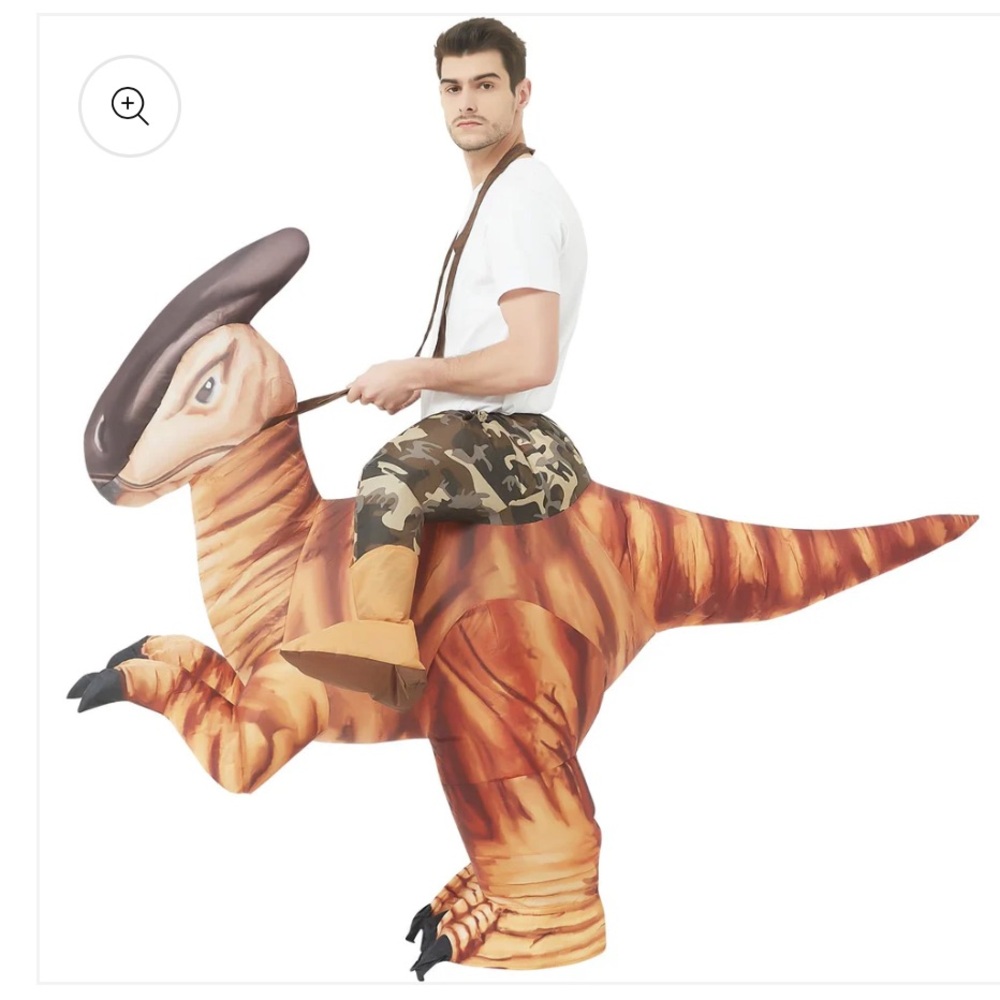 GOOSH MEN WOMEN Dinosaur Costume Halloween Inflatable Blow RIDE ON Party Cosplay